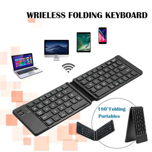 Folding Bluetooth Keyboard For IPAD Mobile Tablet Notebook Portable Office Mini Wireless Keyboard Storage Three Systems Universa